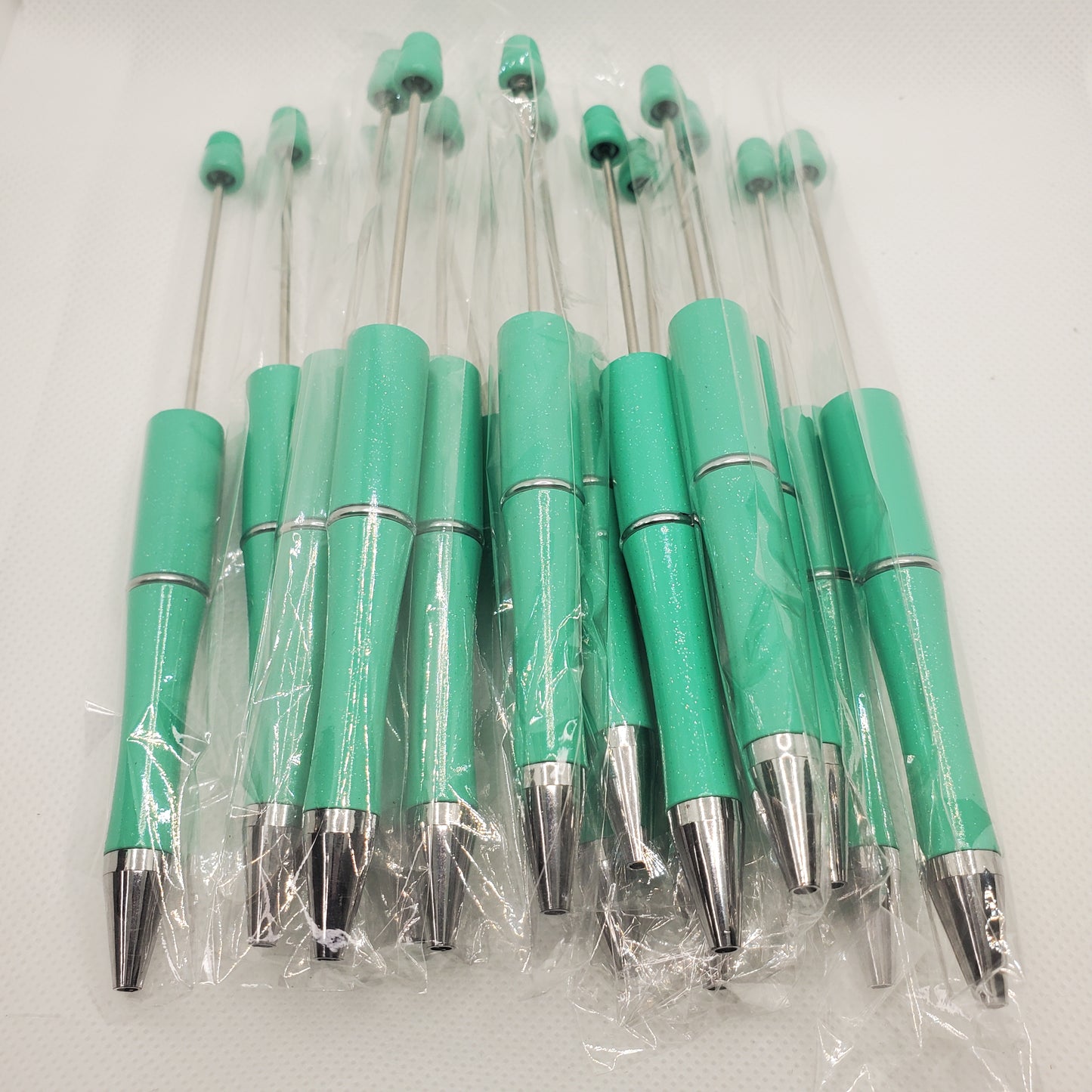 Aqua Glitter Beadable Pens