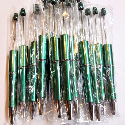 Glitter Green Beadable Pens