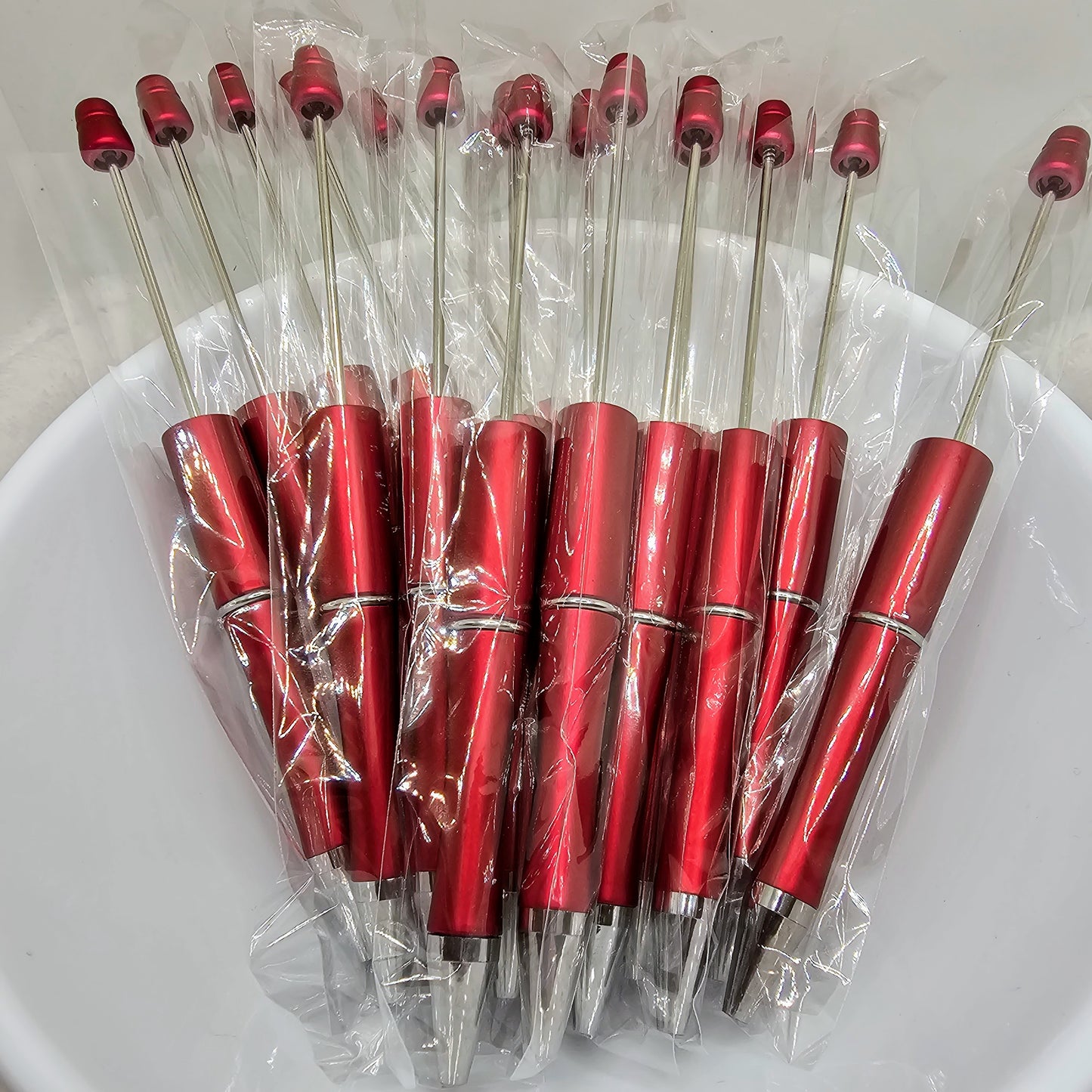 Metallic Red Beadable Pens